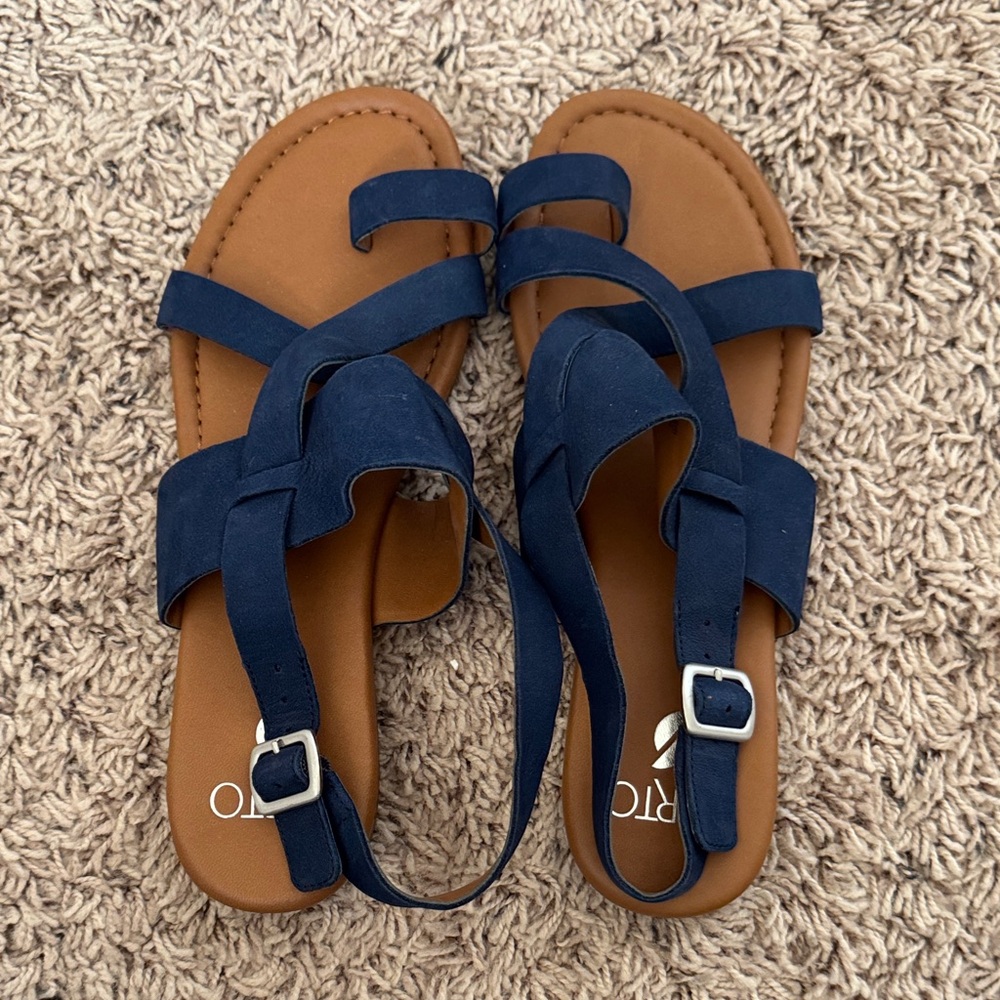 SARTO By Franco Sarto Navy Strappy Sandals